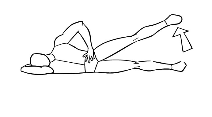Lying lateral leg lift image 2 for lower back pain