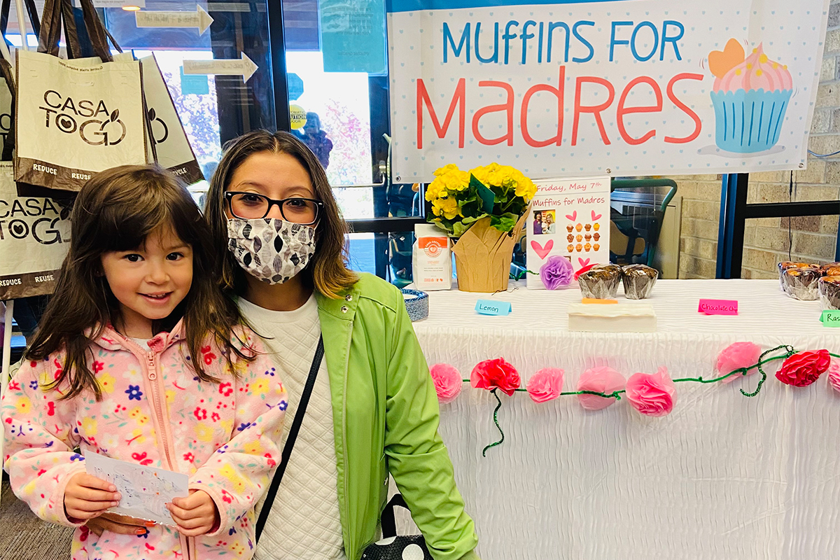 merary at casa during muffin for madres with her daughter