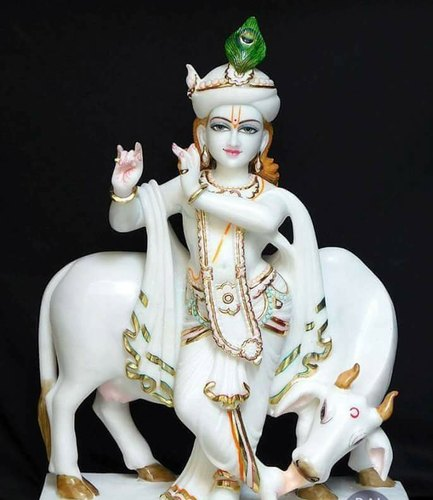 Krishna marble statue
