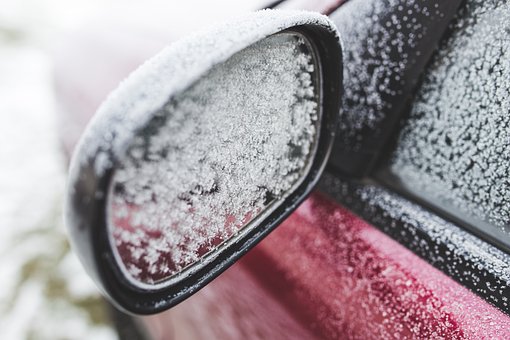 Car, Mirror, Frozen, Snow, Snowy, Winter