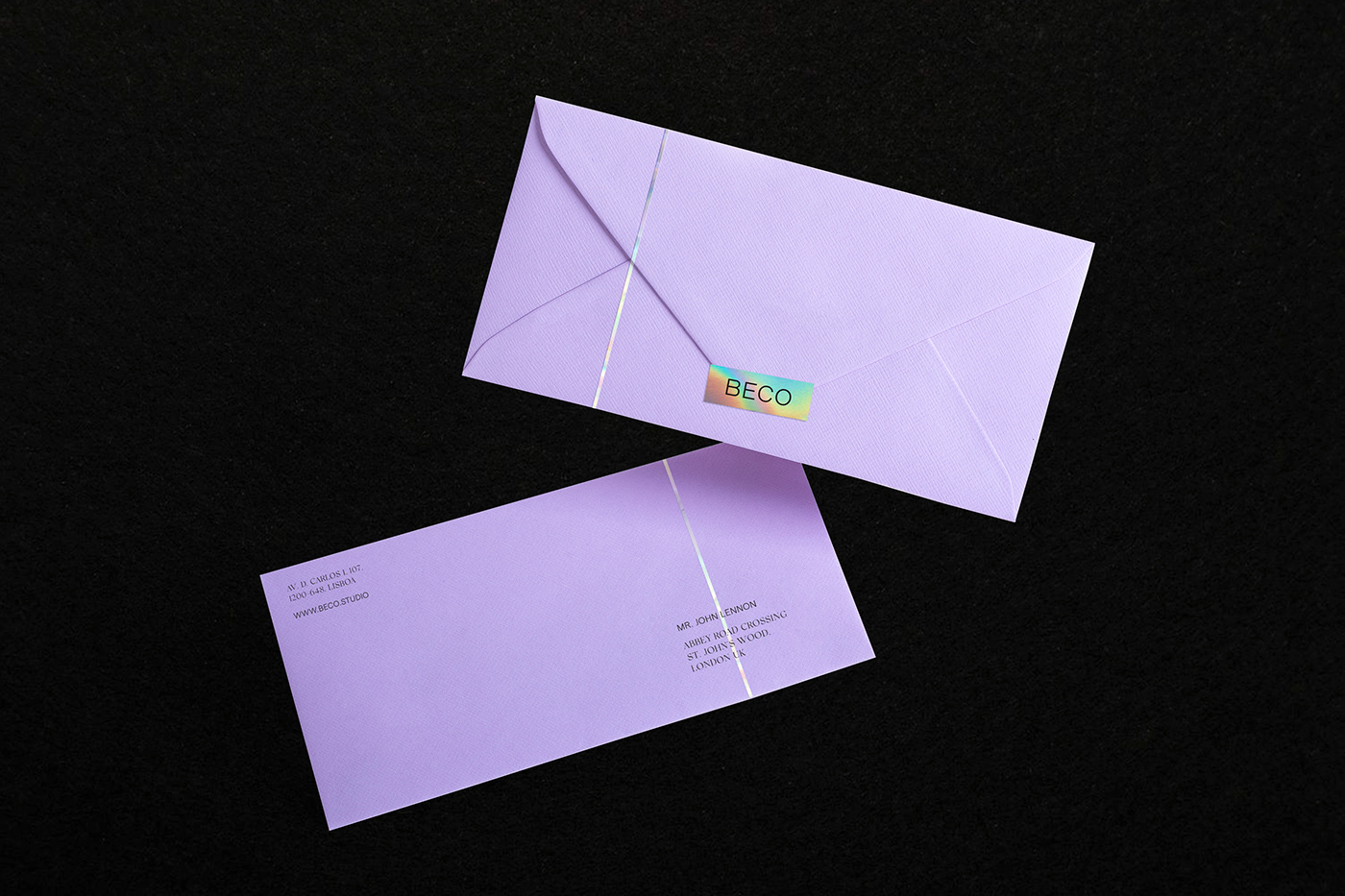 beco   personal branding identity holographic Stationery studio