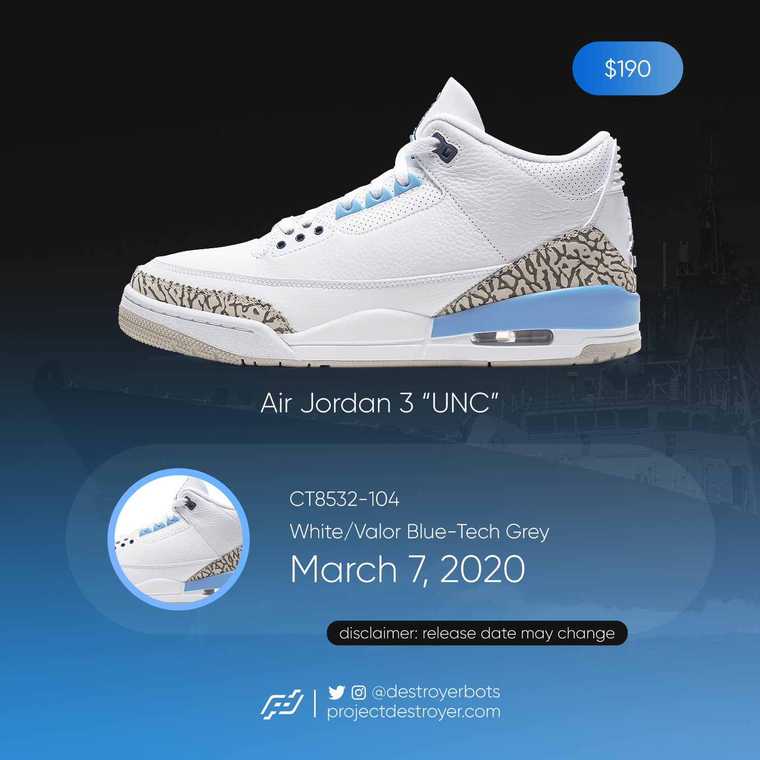 jordan 3 unc 10.5