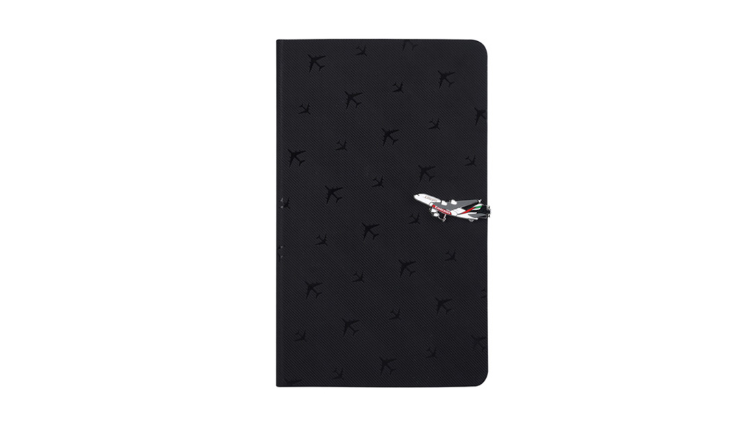 emirates business notebook with aircraft clip good promotional items to give away