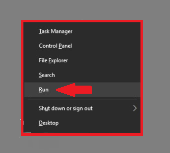 Open Run Dialog Box in Windows 10 with Power User Menu