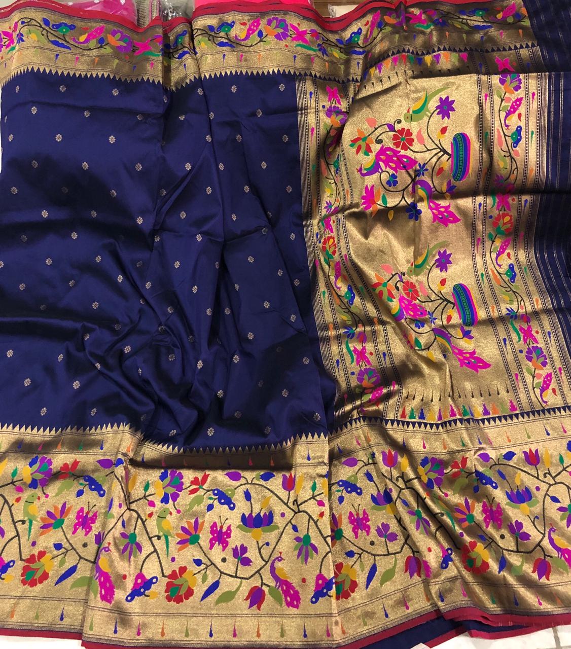 Paithani weaving big borders saree