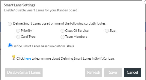 Swimlane settngs in SwiftKanban - 10 Free Kanban Board Software tools
