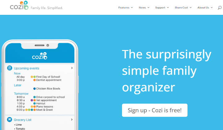 Cozi family organizer app screenshot