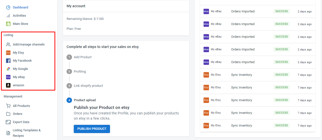 Listing tool: LitCommerce's multichannel listing systems