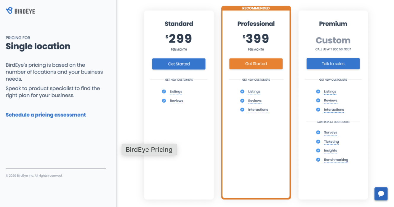 SMS software tools - Birdeye pricing