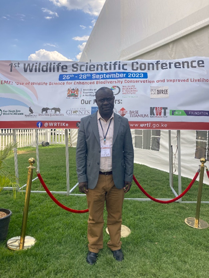 James Akoko at the first Wildlife Scientific Conference (Credit: ILRI/ Fenja Tramsen)