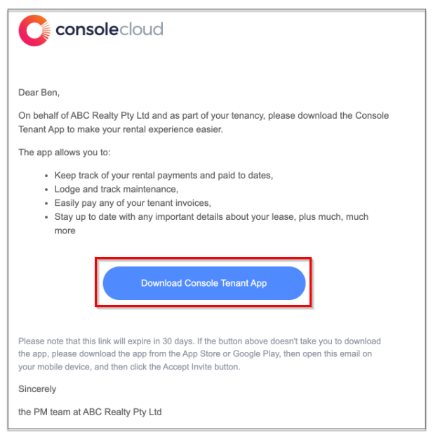 Using the Console Tenant App