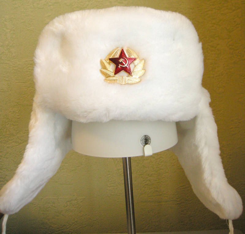 PELZMÜTZE Militär UdSSR USHANKA CCCP WEISS