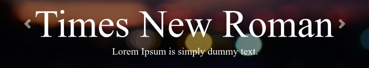 Classic font example - TImes New Roman