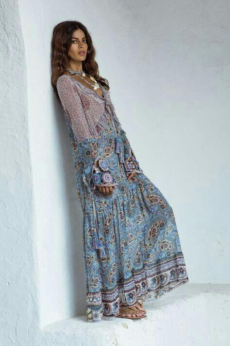 Maxi Boho Style Fall Dress | Boho fashion, Maxi dresses casual, Fashion