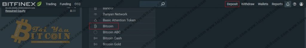 Nạp tiền vào sàn Bitfinex. Ảnh 1