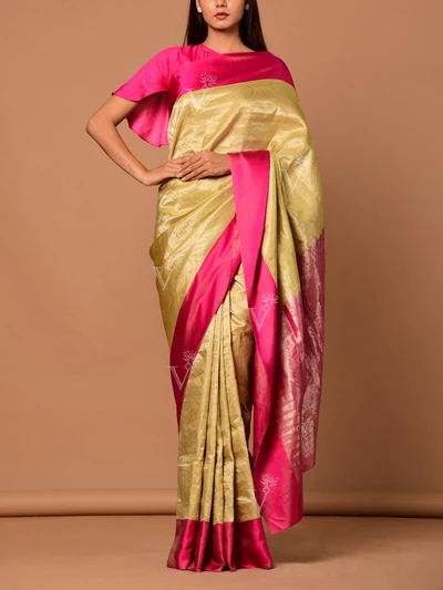 Beige Banarasi Silk Handloom Saree