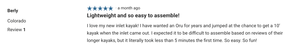 Oru Kayak reviews