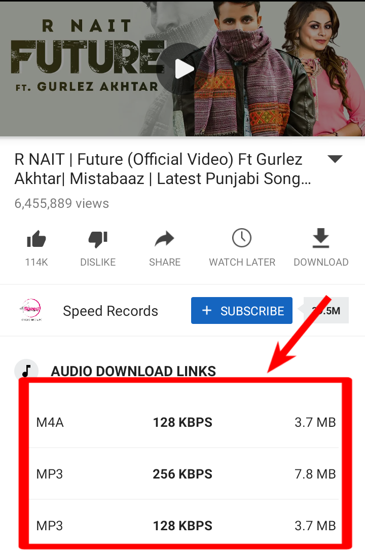 Download YouTube songs in mp3