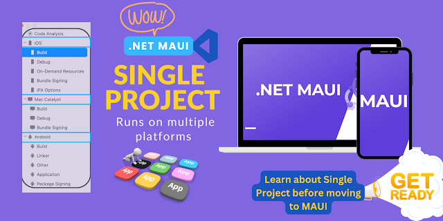 .NET MAUI : Runs on multiple platforms in one project  (iOS, Android, and Windows)