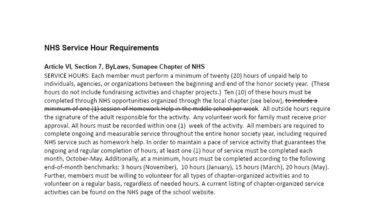 service hours essay