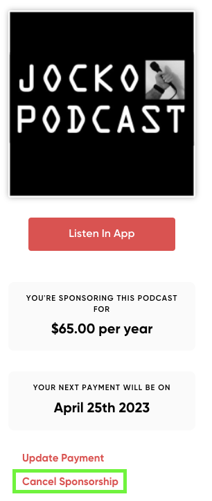 Details on the podcast you're sponsoring on RedCircle
