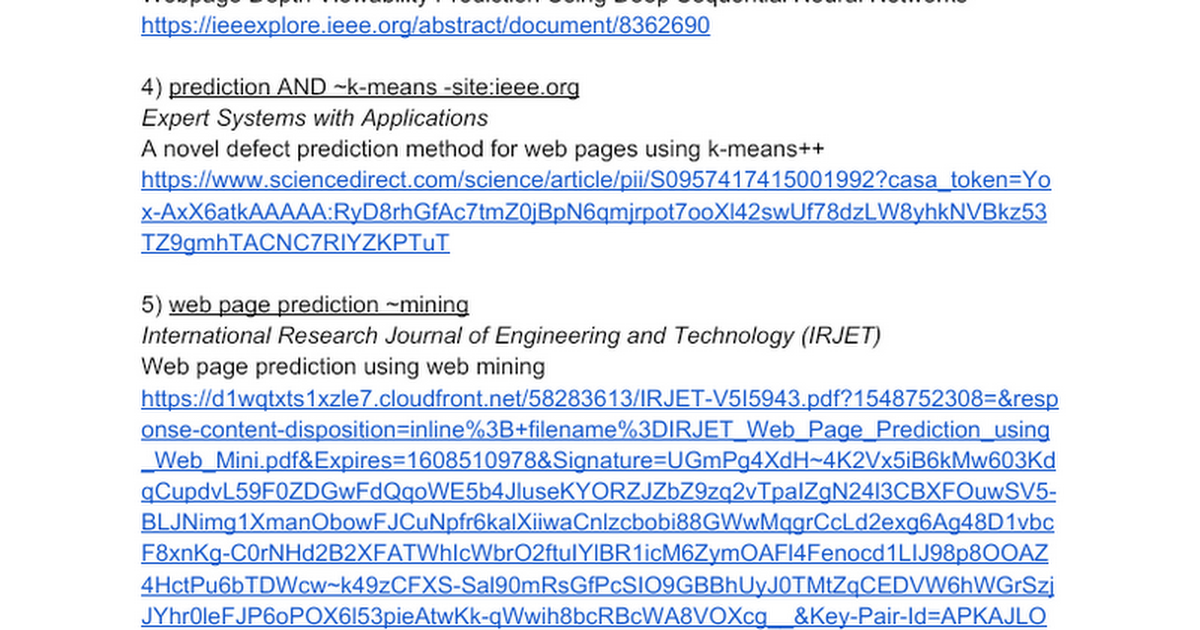 Web + Prediction + Markov chain