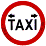 Regulatory Taxi rank sign