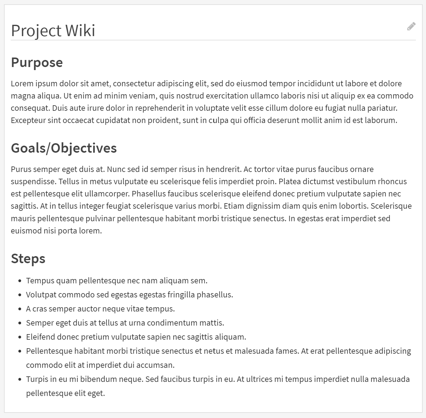project wiki