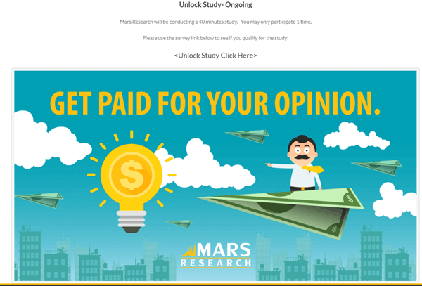 mars research paid studies