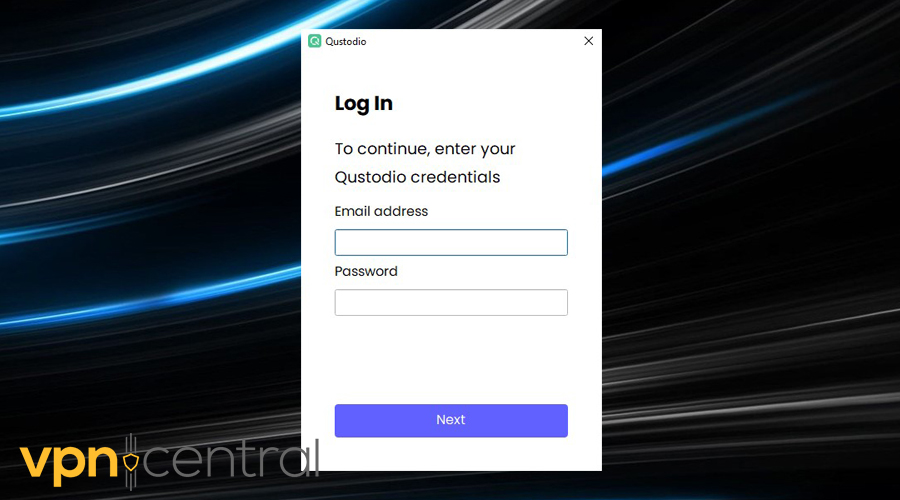 Log into Qustodio