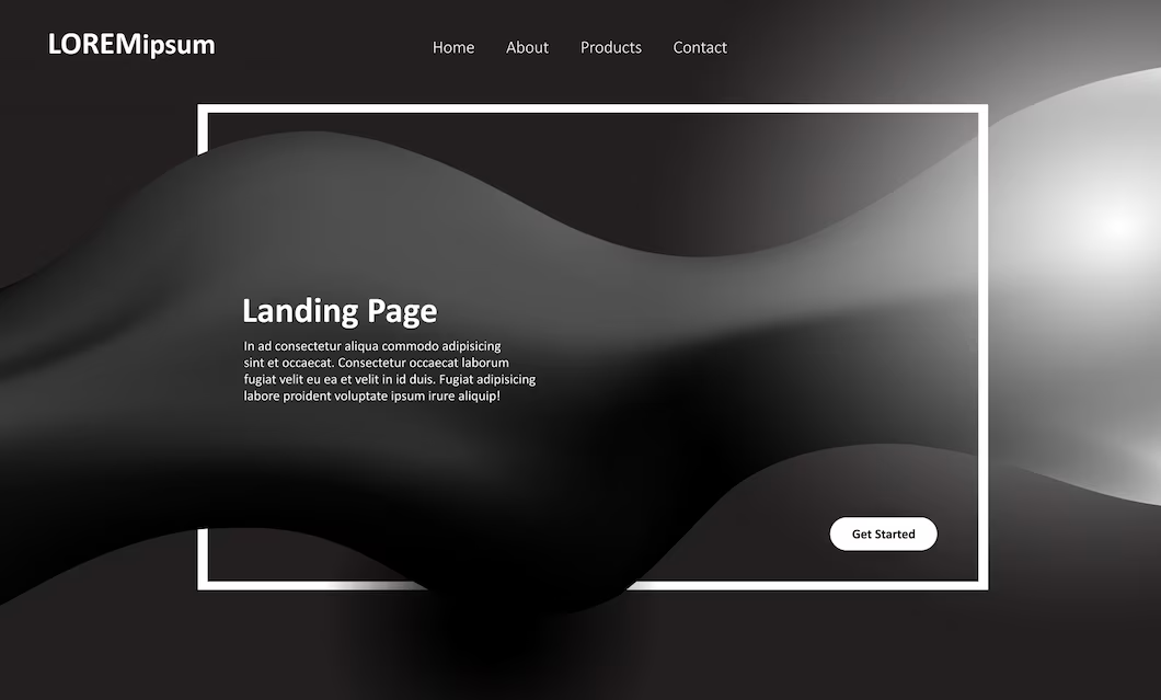 Free vector black and white website landing page design
