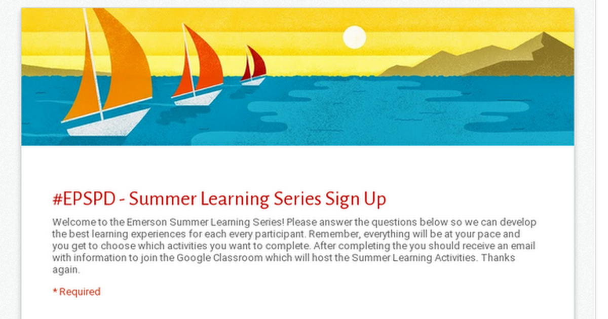 #EPSPD - Summer Learning Series Sign Up