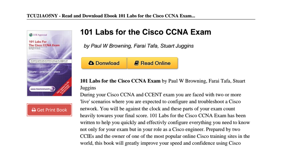 101 labs for the cisco ccna exam pdf download free pdf printer download