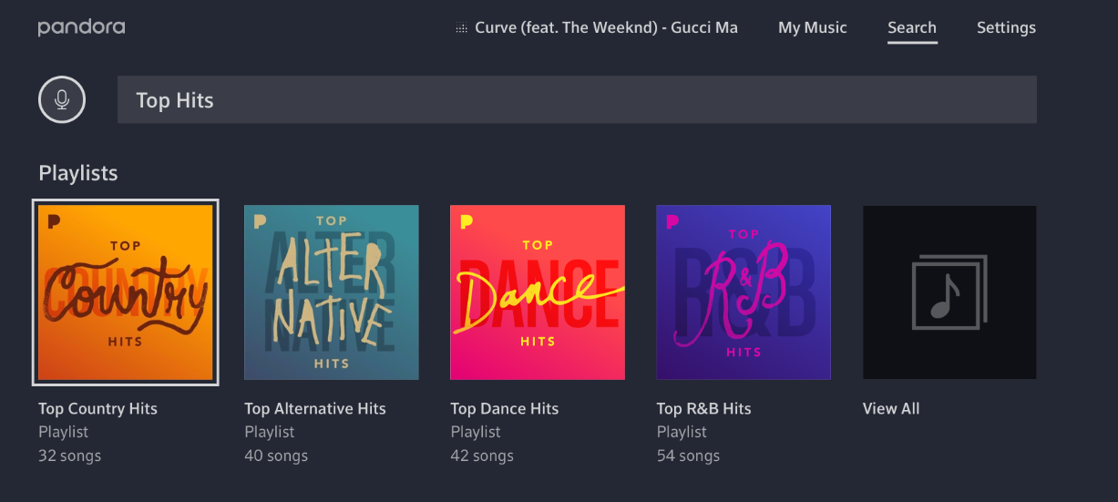 Pandora music discovery features