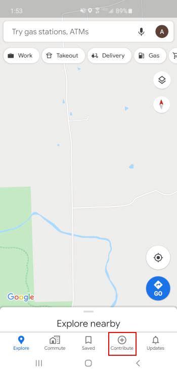 Google Maps Mobile App Contribute Button