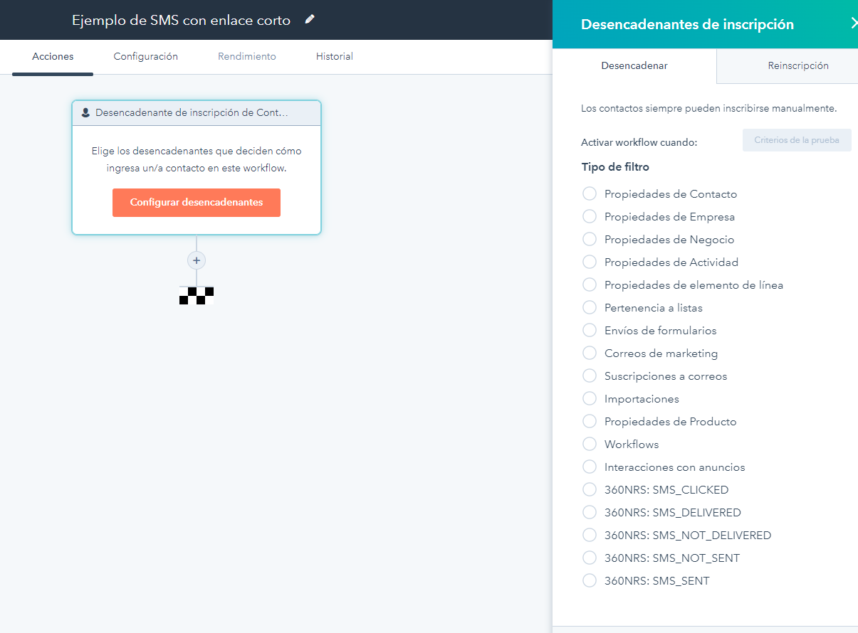 como configuar un SMS en la plataforma