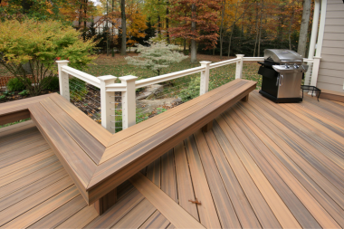 fiberon concordia horizon ipe composite decking with bench and grill custom built