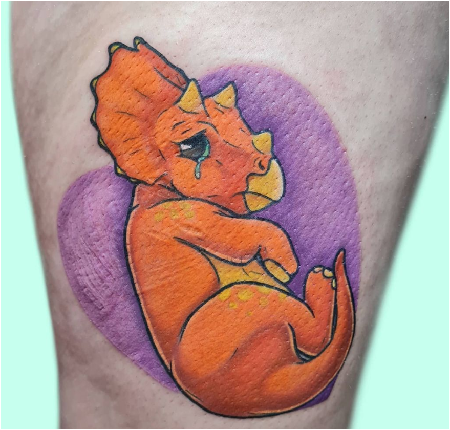 Crying Triceratops Tattoo