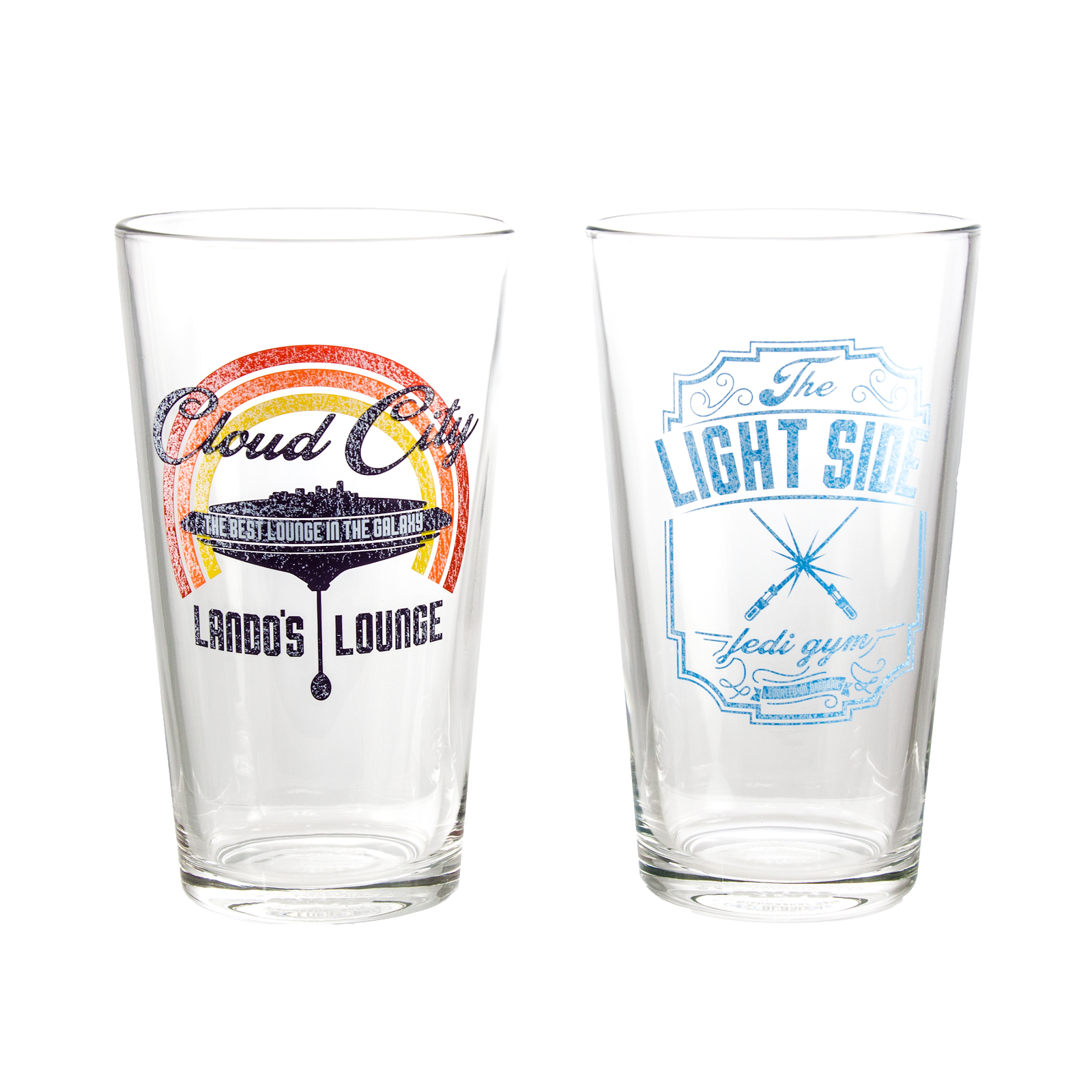 Star Wars Pint Glass Set  Lando's Lounge & Jedi Gym Pint Glasses
