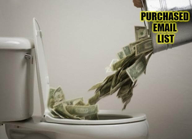 email marketing memes, purchasing an email list is like throwing your money in a dustbin 