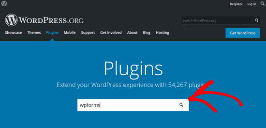 Pesquisar plugin WPForms no WordPress.org