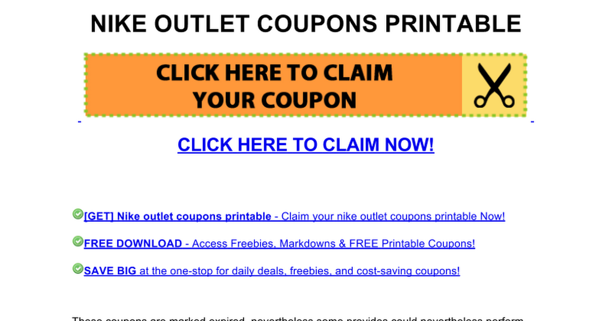 nike outlet coupons printable Google Docs