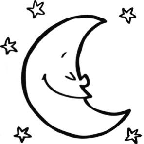 Dibujo de la luna para imprimir y pintar