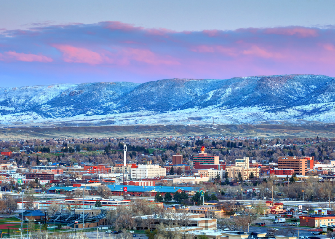 An aerial view of Casper, Wyoming.