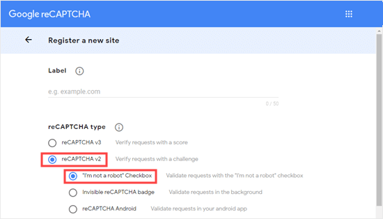 reCaptcha v2