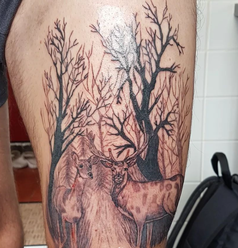 Couple Stag Tattoo 