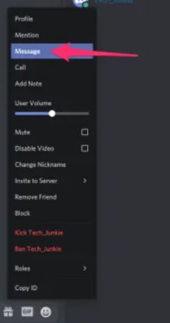 send silent message on Discord