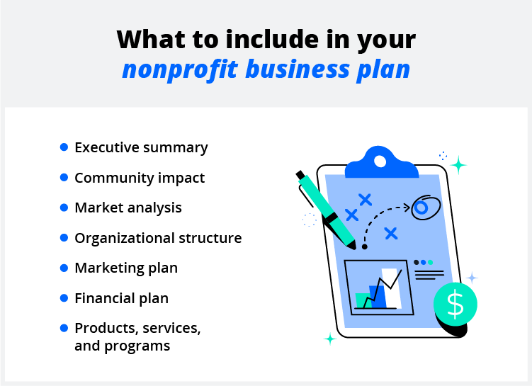 Important components to include in your nonprofit business plan. 