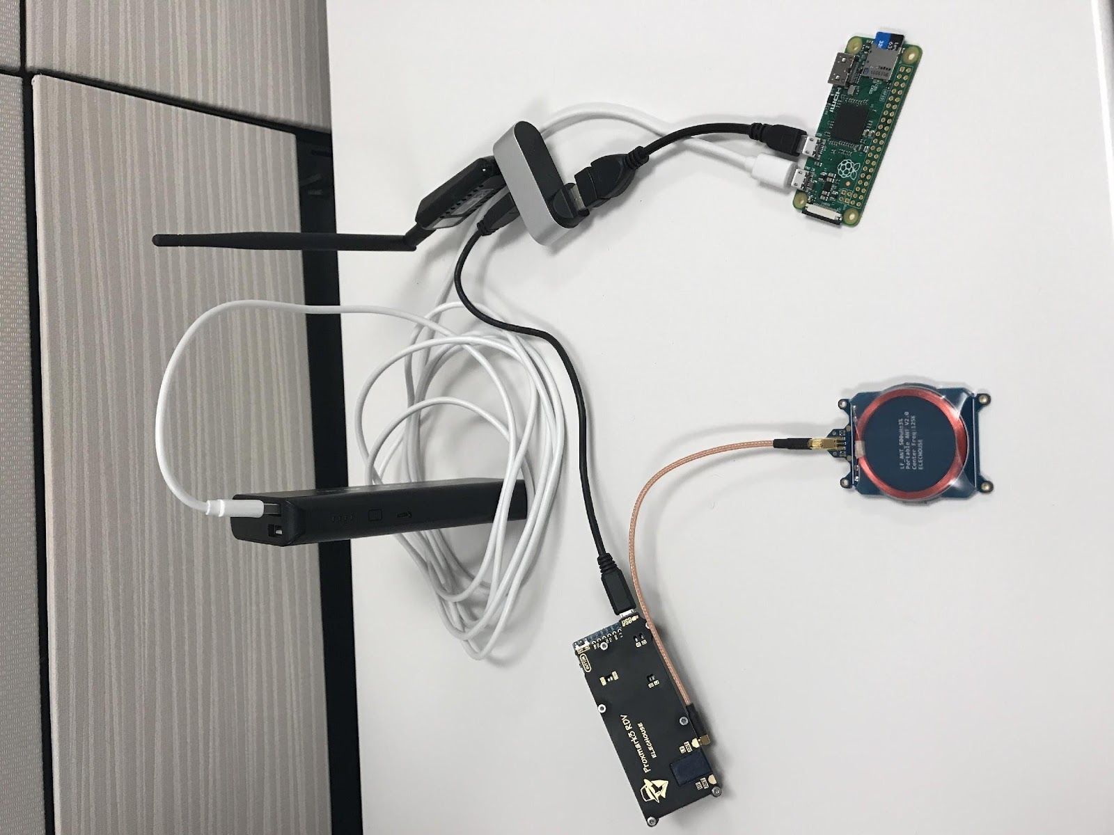 POC setup of Skim Job RFID skimmer by White Oak Security