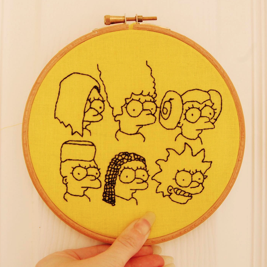 cartoon characters embroidery